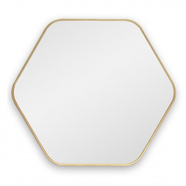 Шестиугольное зеркало в золотой тонкой раме Hexagon M Gold (Хексаген) Smal 80*74 см 