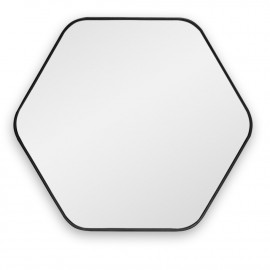 Шестиугольное зеркало в чёрной тонкой раме Hexagon M Black (Хексаген) Smal 80*74 см 