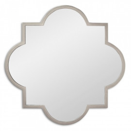 Зеркало в серебряной фигурной раме Clover Silver (Кловер) Svart 70*70 см 